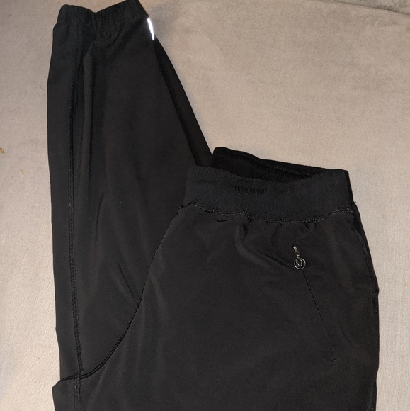 Black stretch joggers with silver zippers - Picture 2 of 5